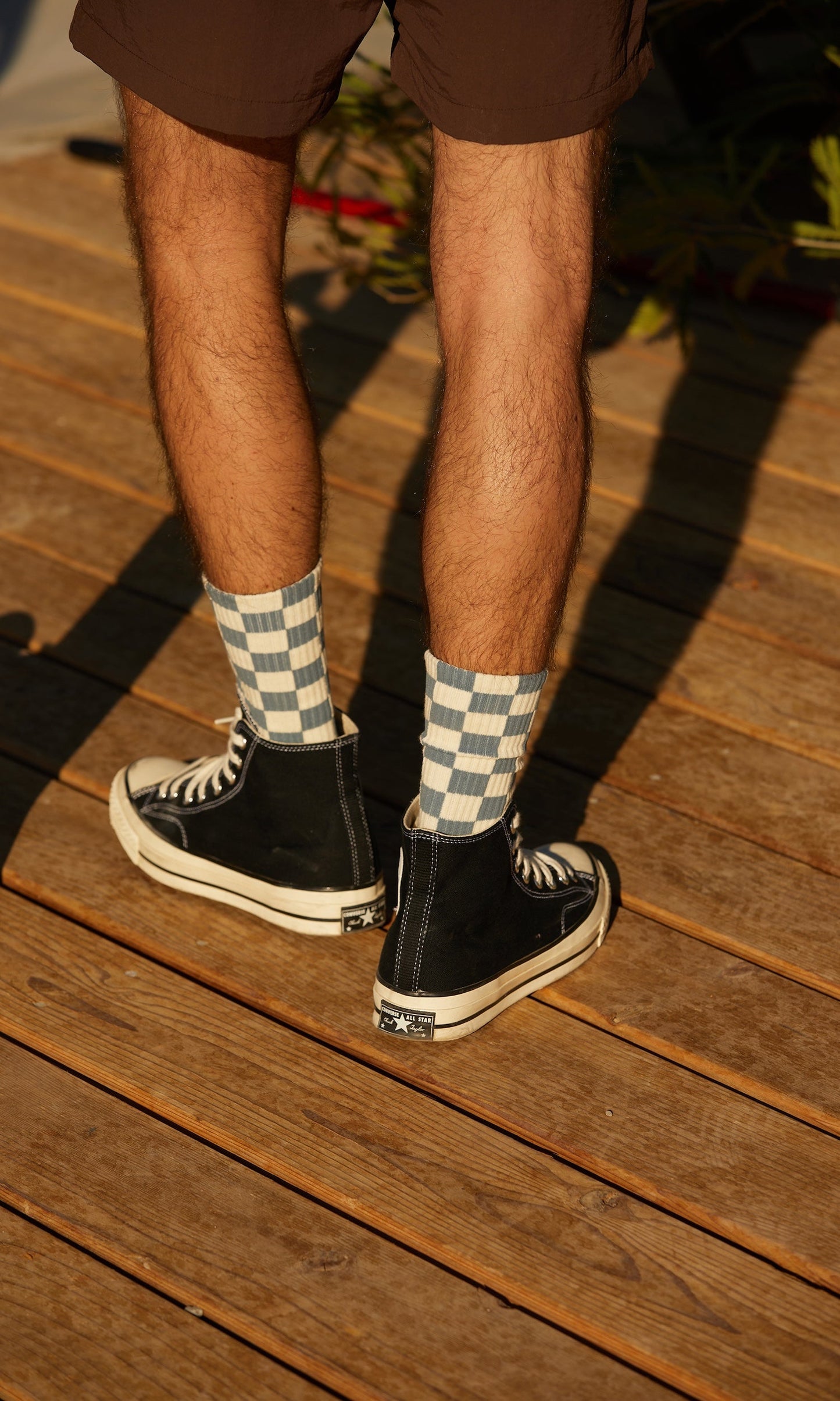 Checkerboard Crew Socks